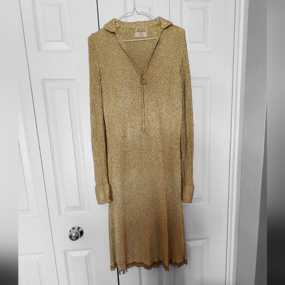 Vtg 70s Eaton's Town House Gold Lurex Knit Dress – Made in Italy – Studio 💛🌴
